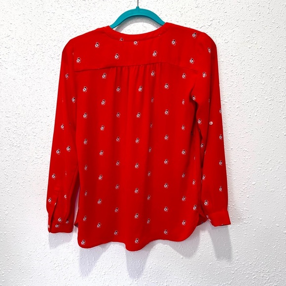 LOFT Orange Relaxed‎ Blouse with Mandarin Collar XSP - Picture 6 of 7